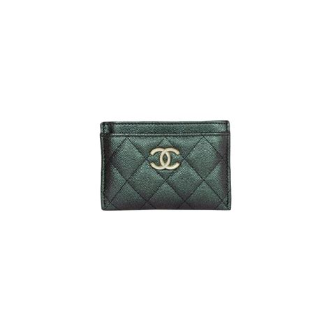 chanel black iridescent card holder|Chanel iridescent card holder.